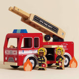 Wooden Toy Fire Engine & Characters