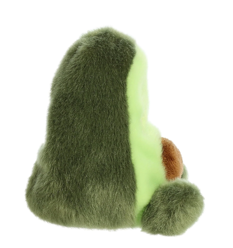 Soft plush Avocado Palm Pals toy with green and brown fabric, featuring a cute avocado design from Palm Pals.