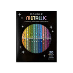 Two-tone metallic colored pencils set by SNIFTY for arts and crafts, showing vibrant, shiny pencil tips in a close-up image.