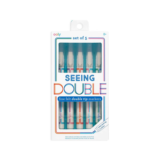 Seeing Double Fine Felt DoubleTip Markers - Set of 5 / 10 Co - Toy Polloi