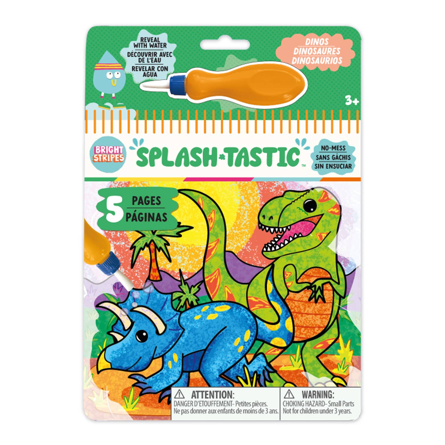 Bright Stripes Magic Coloring Dino Pad for kids, arts and crafts activity with colorful dinosaur illustrations and coloring pages.