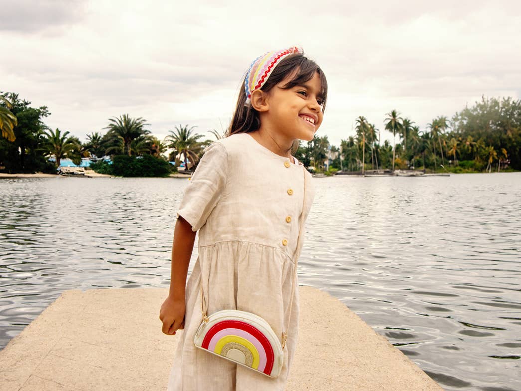 Cheerful Rainbow Bag on Model