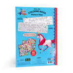 Fairies & Tales fold-out coloring book with stickers by eeBoo featuring whimsical fairy illustrations and colorful pages for kids.