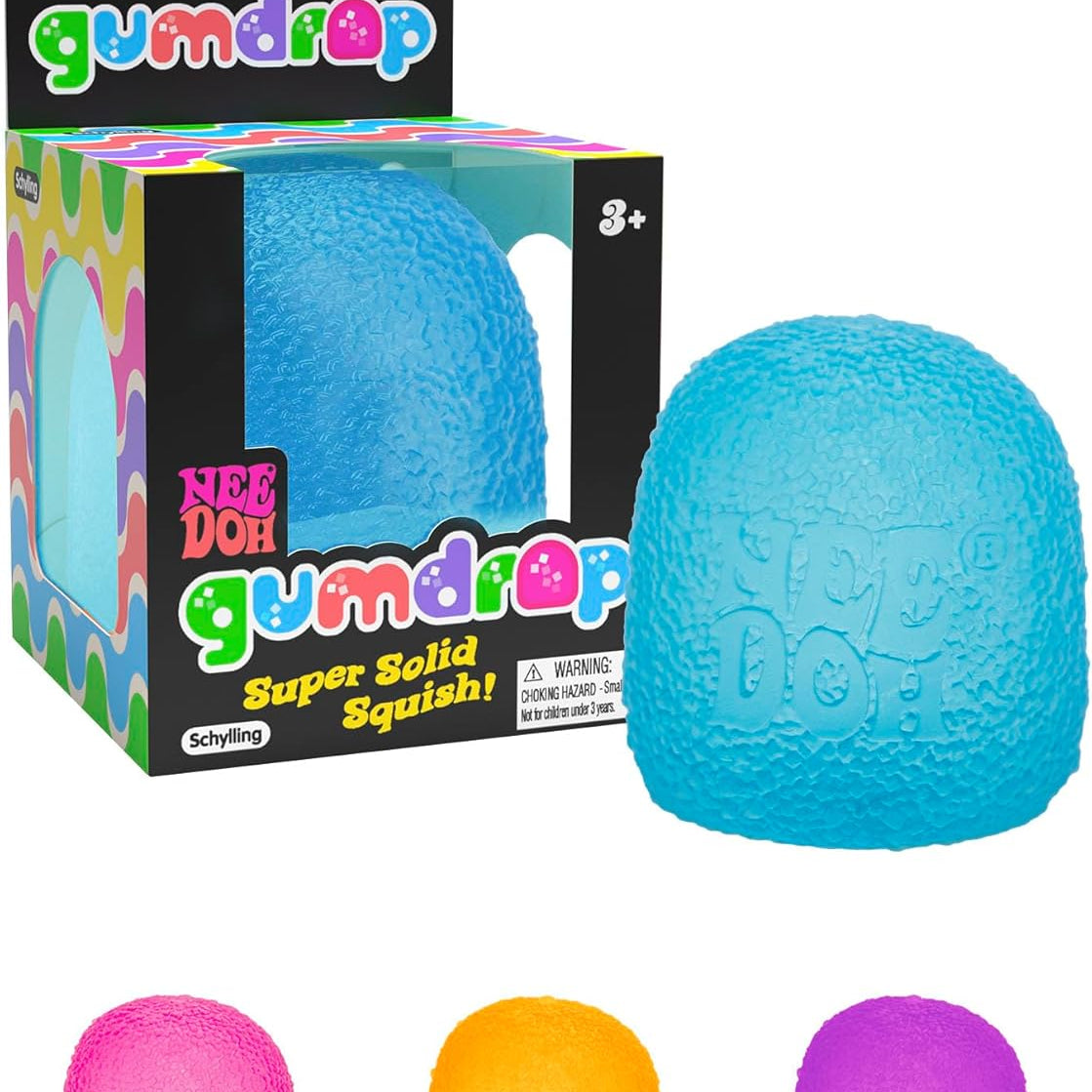 Colorful Gumdrop NeeDoh sensory toy by NeeDoh, soft and squishy stress relief ball for tactile play and sensory fun.