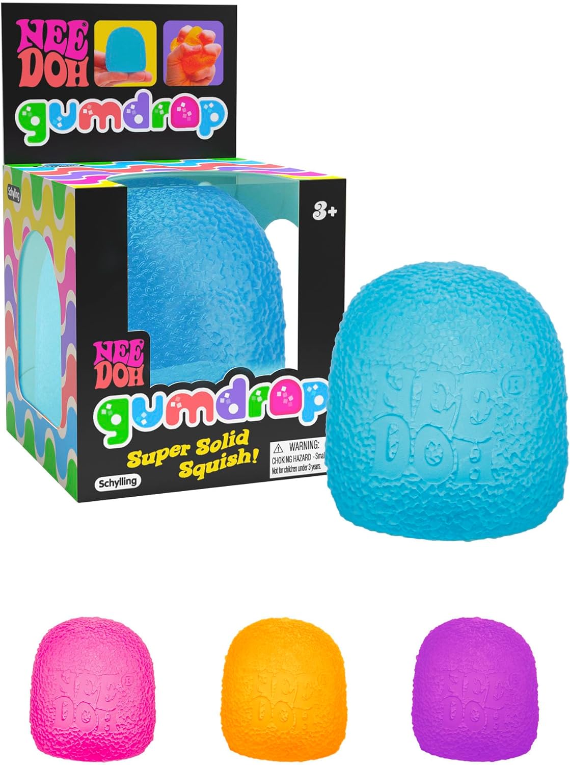 Colorful Gumdrop NeeDoh sensory toy by NeeDoh, soft and squishy stress relief ball for tactile play and sensory fun.