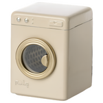 Maileg dollhouse washing machine with detailed white and gray design, perfect for imaginative play and dollhouse accessories.