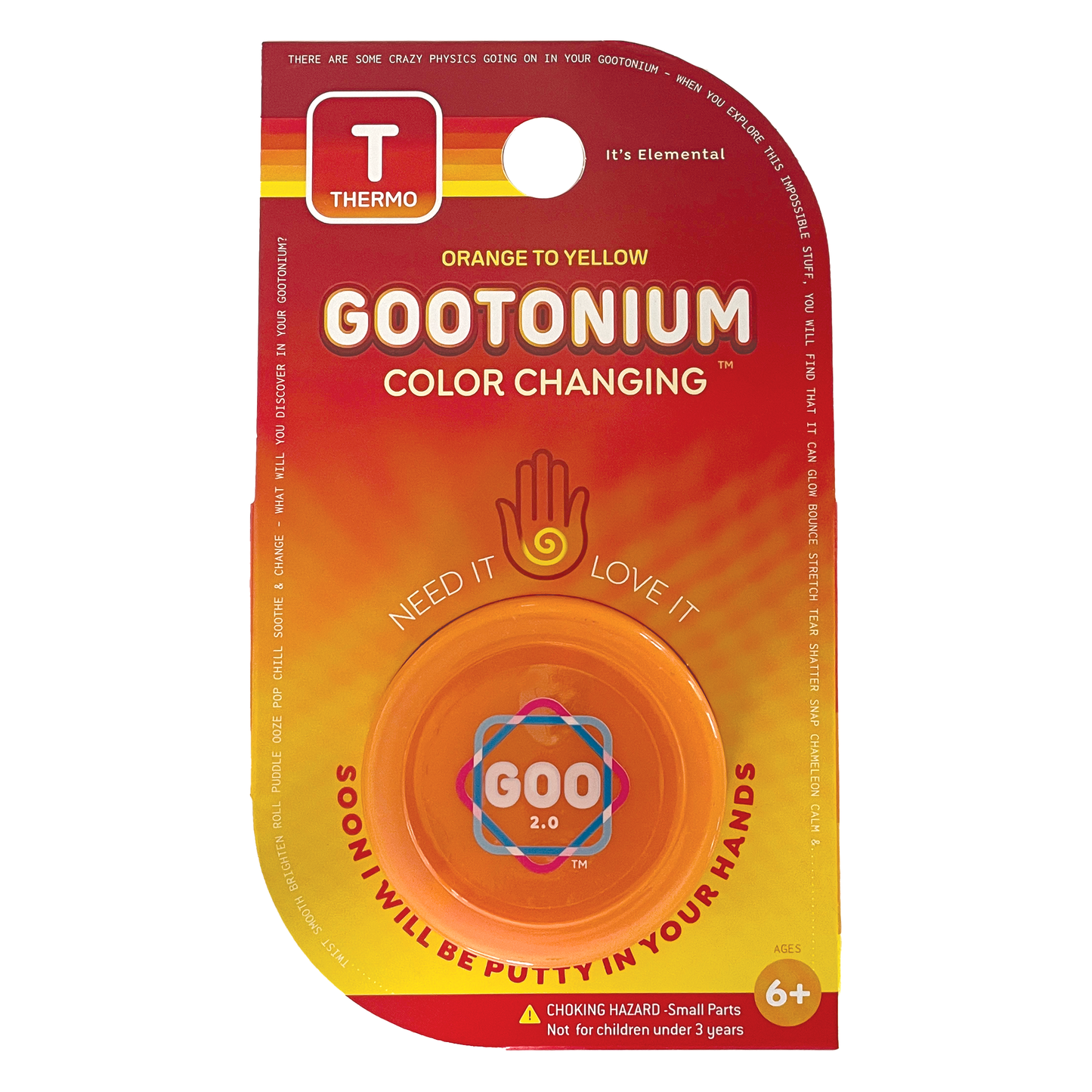 Gootonium: Thermochromic Orange putty - Toy Polloi