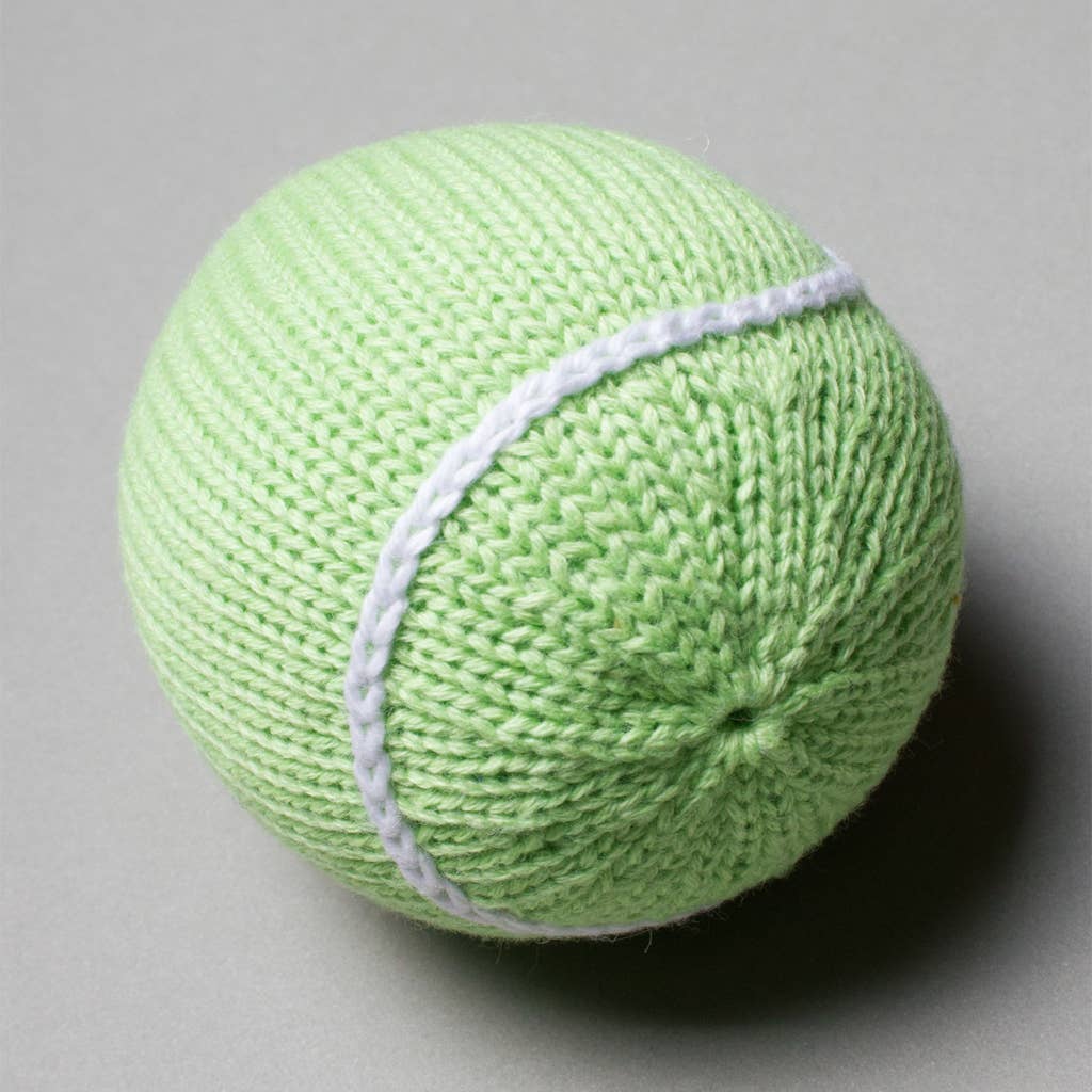 Organic Baby Toys - Newborn Rattles | Tennis Ball (Handmade) - Toy Polloi