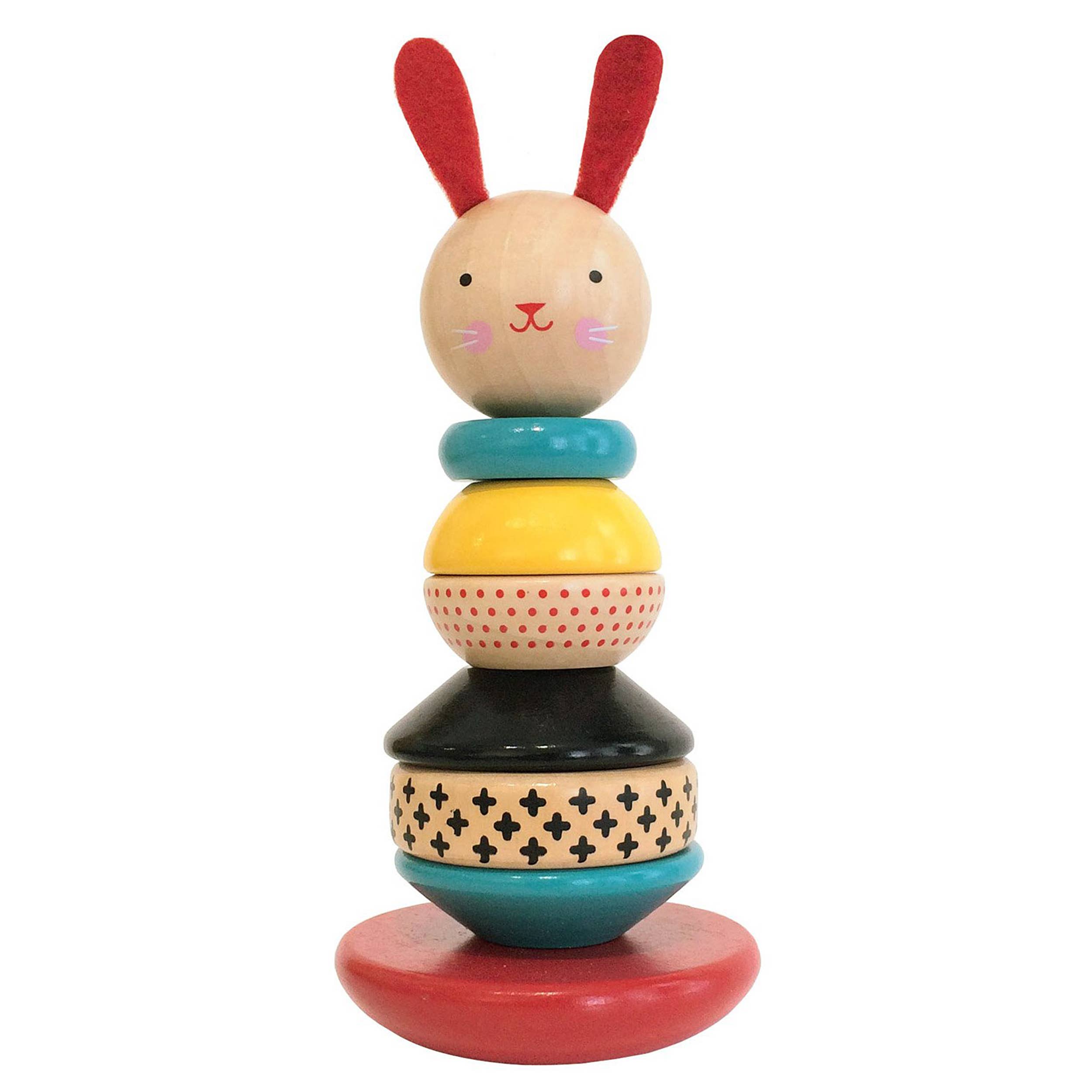 Colorful Wooden Rabbit Stacker Toy 