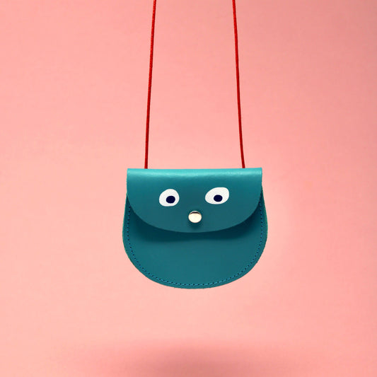 Googly Eye Tiny Purse: Turquoise - Toy Polloi