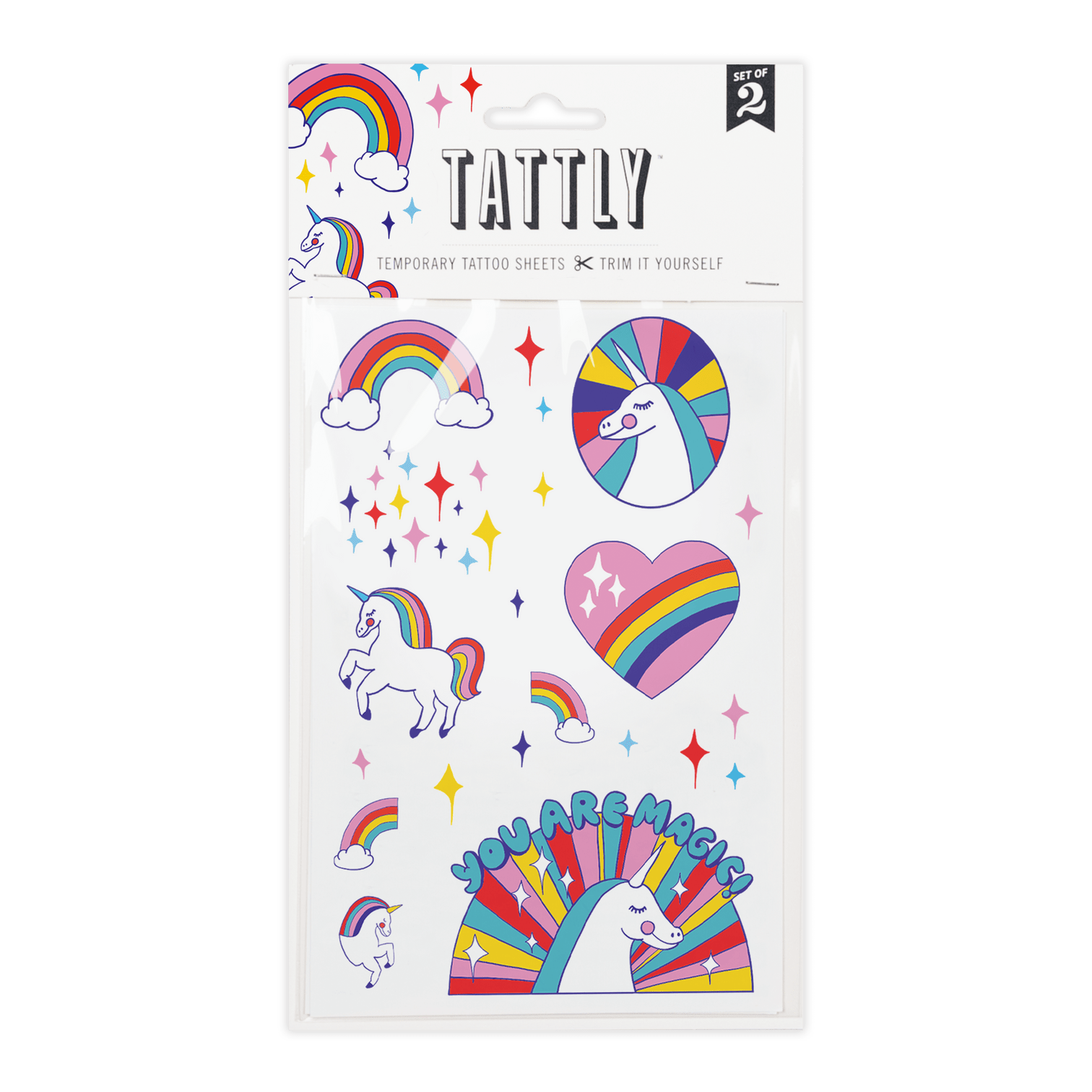 Rainbow Unicorns Tattoo Sheet - Toy Polloi